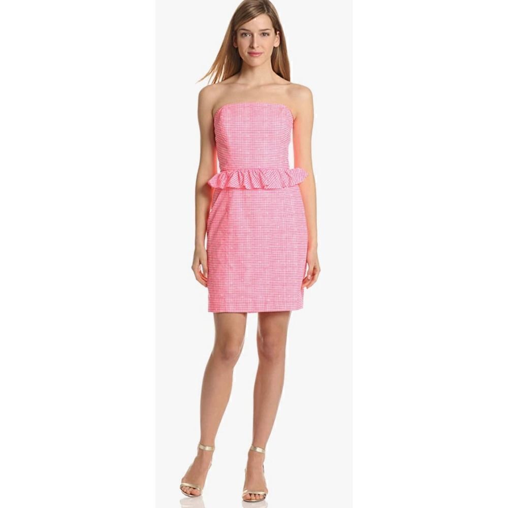 Lilly Pulitzer Lowe Dress Fiesta Pink Gingham Dress NWT Size 6
